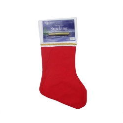 NORTHLIGHT 19" And White Soild Christmas Stocking With Gold Glitter Pen In Red