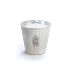 NAPA HOME & GARDEN 4" Glamour Time Hayworth Platinum Glass Jeweled Votive Candleholder In Silver