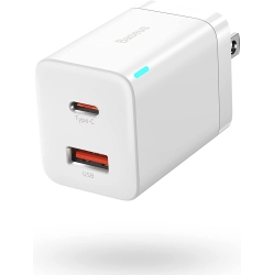 BASEUS USB C Charger, 30W 2 Port Supersi Fast Charger \w Foldable Plug for Ipad Pro/air/mini, Iphone 13/13 Mini/13 Pro/13 Pro Max/12/se/11/xr/xs