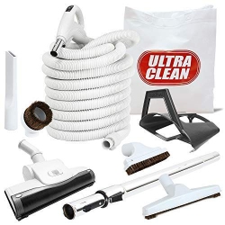 ULTRA CLEAN Central Vacuum Air-Driven Low-Pile Carpet/rug Turbo Brush – 24 V Hose \w On/off Switch Handle- Telescopic Wand And Deluxe Cleaning
