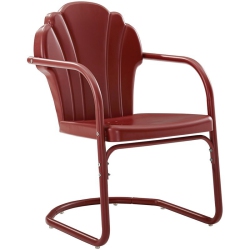 CROSLEY FURNITURE Tulip Metal Patio Chair In (Set Of 2) In Red