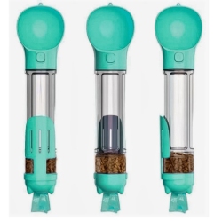 CC Topsave Multifunctional Pet Water Drinking Bottle Drink Cup Dish Bowl Dispenser for Outdoor Activities, 4In1 500Ml-Blue