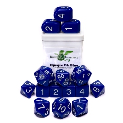 ROLE 4 INITIATIVE Set Of 15 Dice: Opaque Dark Blue/white With Arch'd4