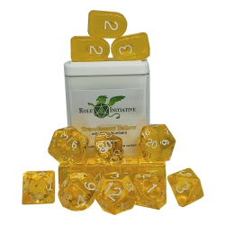 ROLE 4 INITIATIVE Set Of 15 Dice: Translucent Yellow/white With Arch'd4