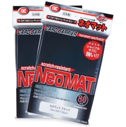 KMC Standard Size Card Sleeves Neo Matte: "black" (66MM X 91Mm) 80 Sleeves Per Pack