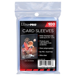 ULTRA PRO Standard Size "soft" Card Sleeves: Clear (63.5MM X 88.9Mm) 100 Sleeves Per Pack