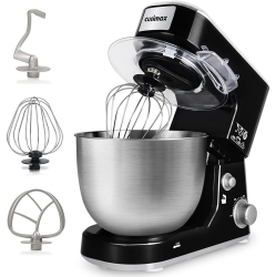 CUSIMAX 5-Quart Dough Mixer Tilt-Head Electric Mixer With Stainless Steel Bowl, Dough Hook, Mixing Beater And Whisk