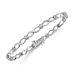 GEM AND HARMONY 1/2 Carat (Ctw) Lab-Grown Diamond Infinity Bracelet In 14K Gold In White