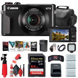 CANON Powershot G7 X Mark Ii Digital Camera (1066C001) + 64GB Card + Extra Battery Bundle