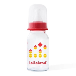 LOLLALAND Glass Baby Bottle - Bold (4OZ) In Red