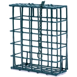 MEKKAPRO Suet Wild Bird Feeder With Hanging Metal Roof, One Suet Capacity, Bird Feed Recommended (Single)