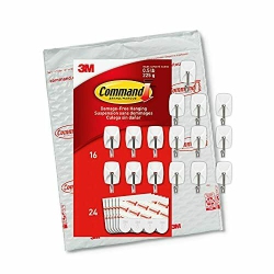 Command Small Wire Hooks 16 Piece 24 Strips GP067 16NA Easy to Open Packaging