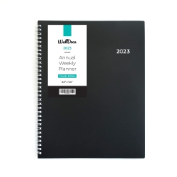 WALLDECA 2023 Annual Weekly Planner, A4 Full Paper Size, Weekly & Monthly Planner, Jan 2023 - Dec 2023 | Flexible Cover, Notes Pages, Twin-Wire