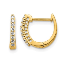 GEM AND HARMONY 1/7 Carat (Ctw) Diamond Hoop Earrings In 14K Gold In Yellow