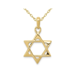 GEM AND HARMONY 10K Gold Star Of David Pendant Necklace With Chain In Yellow