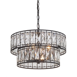 LNC Modern 4-Light Two Tiers Cystal Chandelier