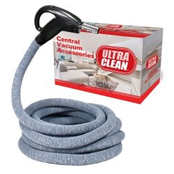 ULTRA CLEAN Central Vacuum Air Hose -With Hose Cover Assembled -Low Voltage 24V On/off Switch Handle Operates Non-Electric Attachments - Designed To