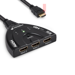 3-Port HDMI Switch Switcher [Auto Switch Support Full HD 3D 1080p HDCP] with 24K Plated in Gold