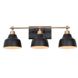 LNC Modern 3-Light Jet-Black Vanity Light