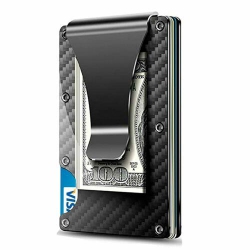 Carbon Fiber Wallet RFID Blocking Credit Card Holder Metal Wallet in Multicolor