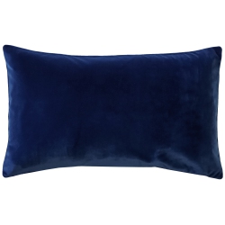 PILLOW DECOR Castello Royal Velvet Throw Pillow 12X20 With Polyfill Pillow Insert In Blue