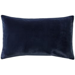 PILLOW DECOR Castello Midnight Velvet Throw Pillow 12X20 With Polyfill Pillow Insert In Blue