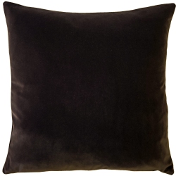 PILLOW DECOR Castello Espresso Velvet Throw Pillow 20X20 With Polyfill Pillow Insert In Brown