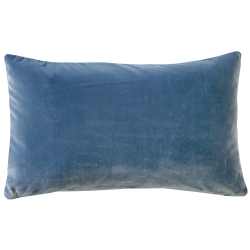 PILLOW DECOR Castello Provincial Velvet Throw Pillow 12X20 With Polyfill Pillow Insert In Blue