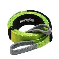 ULTRANGER Heavy Duty Winch Strap Tow Hand Recovery W/ Reinforced Loop Protective Sleeves