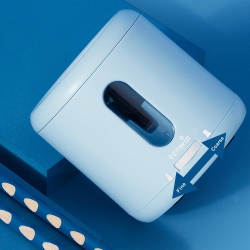Battery or USB Powered Electric Pencil Sharpener, Tip Size Adjustable for use at home, school, office in Blue