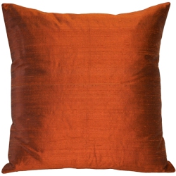 PILLOW DECOR Sankara Burnt Silk Throw Pillow, 18"x18" (Polyfill Insert Included) In Orange