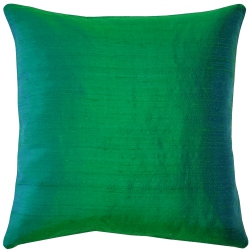 PILLOW DECOR Sankara Emerald Silk Throw Pillow, 18"x18" (Polyfill Insert Included) In Green