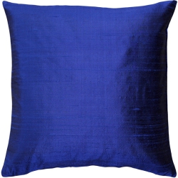 PILLOW DECOR Sankara Ink Silk Throw Pillow, 18"x18" (Polyfill Insert Included) In Blue