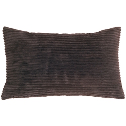 PILLOW DECOR Wide Wale Corduroy Throw Pillow, 12"x20" (Polyfill Insert Included) In Dark Brown