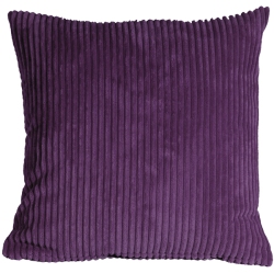 PILLOW DECOR Wide Wale Corduroy Throw Pillow, 18"x18" (Polyfill Insert Included) In Purple