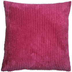 PILLOW DECOR Wide Wale Corduroy Pink Throw Pillow, 18"x18" (Polyfill Insert Included) In Magenta