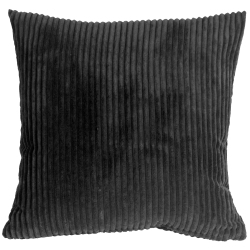 PILLOW DECOR Wide Wale Corduroy Throw Pillow, 18"x18" (Polyfill Insert Included) In Black