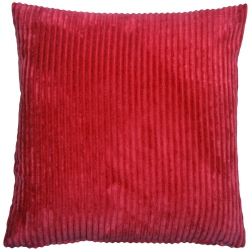 PILLOW DECOR Wide Wale Corduroy Throw Pillow, 18"x18" (Polyfill Insert Included) In Red
