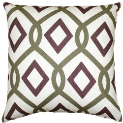 PILLOW DECOR Tuscany Linen Diamond Chain Throw Pillow 20X20 (Polyfill Insert Included) In Sage