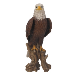 HI-LINE GIFT LTD Medium Bald Eagle On Stump Garden Statue