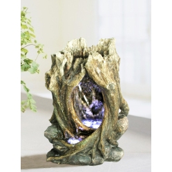 HI-LINE GIFT LTD Tree Trunk Fountain With Led