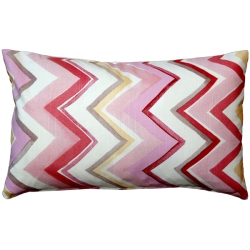 PILLOW DECOR Pacifico Stripes Throw Pillow 12X20 (Polyfill Insert Included) In Pink