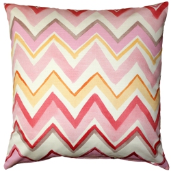 PILLOW DECOR Pacifico Stripes Throw Pillow 20X20 (Polyfill Insert Included) In Pink