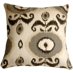 PILLOW DECOR Bold Ikat Decorative Pillow, 20"x20" (Polyfill Insert Included) In Gray