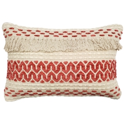 PILLOW DECOR Ojai Bohemian Pillow 16X24 (Polyfill Insert Included) In Red