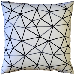 PILLOW DECOR Crossed Lines Cotton Print Throw Pillow, 20"x20" (Polyfill Insert Included)