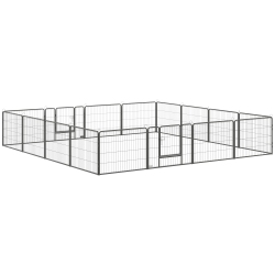 PAWHUT Dog Playpen, 31.5"w Heavy-Duty Metal Puppy Play Pen, Pet Exercise Fences for Outside And Indoor, Diy Design \w Door for Small Dogs, 16