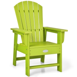 COSTWAY Patio Kids' Adirondack Chair Seat Weather Resistant for Ages 3-8 Yellowbluegreengreyredturquoisewhite