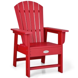 COSTWAY Patio Kids' Adirondack Chair Seat Weather Resistant for Ages 3-8 Yellowbluegreengreyredturquoisewhite