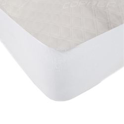 COTTON HOUSE - Copper Infused Mattress Protector, Hypoallergenic, Double Size In Beige